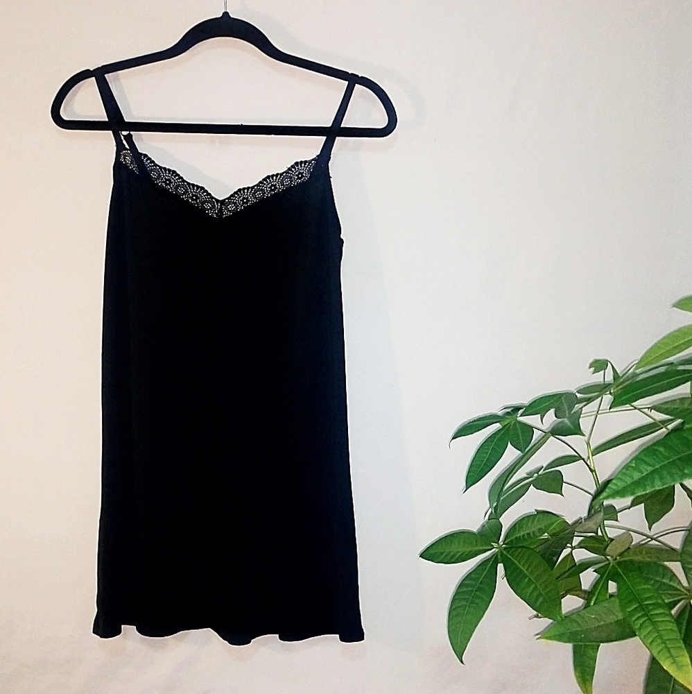 Womens little black slip dress